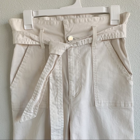 Alice + Olivia Clarissa Paperbag Waist Jeans High Waisted Tie Belt Straight Leg - Picture 6 of 10